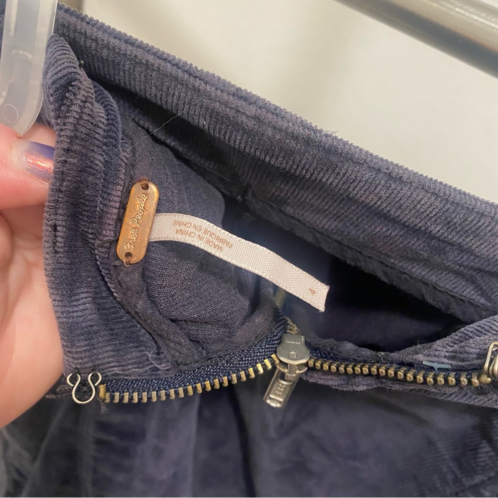 Free People Modern Femme Blue Corduroy Mini, size 4 - Picture 8 of 9